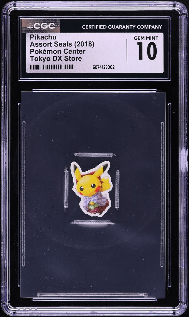 2018 Pokemon Center Flake Seals Tokyo DX Store Pikachu CGC 10 GEM MINT