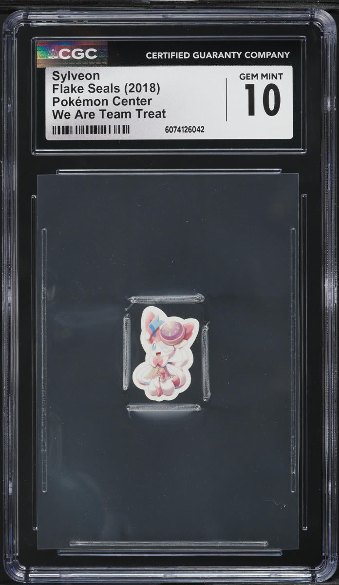 2018 Pokemon Center Flake Seals We Are Team Treat Sylveon CGC 10 GEM MINT