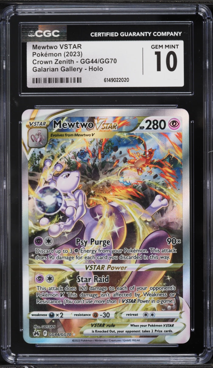 2023 Pokemon Crown Zenith Alt Art Mewtwo VSTAR #GG44 CGC 10