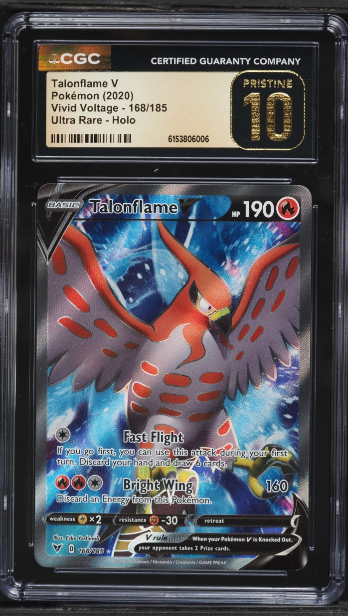 2020 Pokemon Vivid Voltage Talonflame V #168 CGC 10 PRISTINE