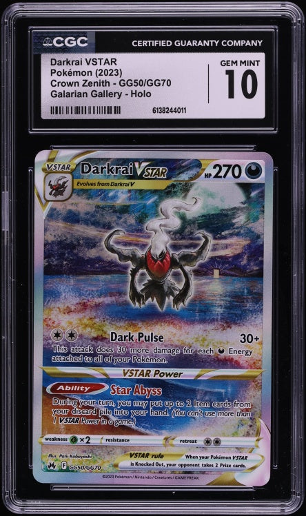 2023 Pokemon Crown Zenith Darkrai VSTAR #GG50 CGC 10