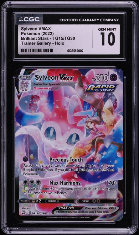 2022 Pokemon Brilliant Stars Sylveon VMAX #TG15 CGC 10