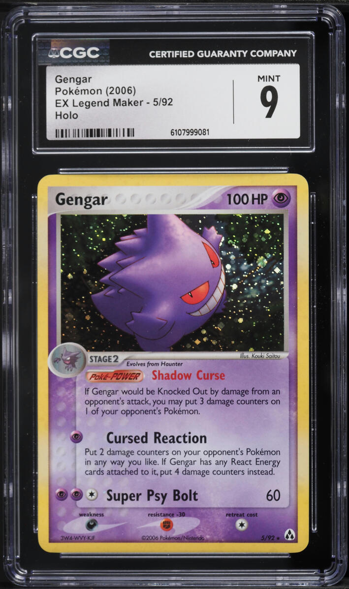 2006 Pokemon EX Legend Maker Holo Gengar #5 CGC 9 MINT