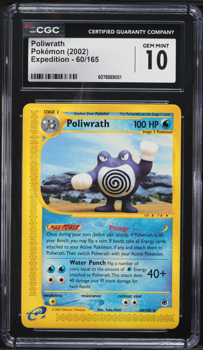 2002 Pokemon Expedition Poliwrath #60 CGC 10 GEM MINT