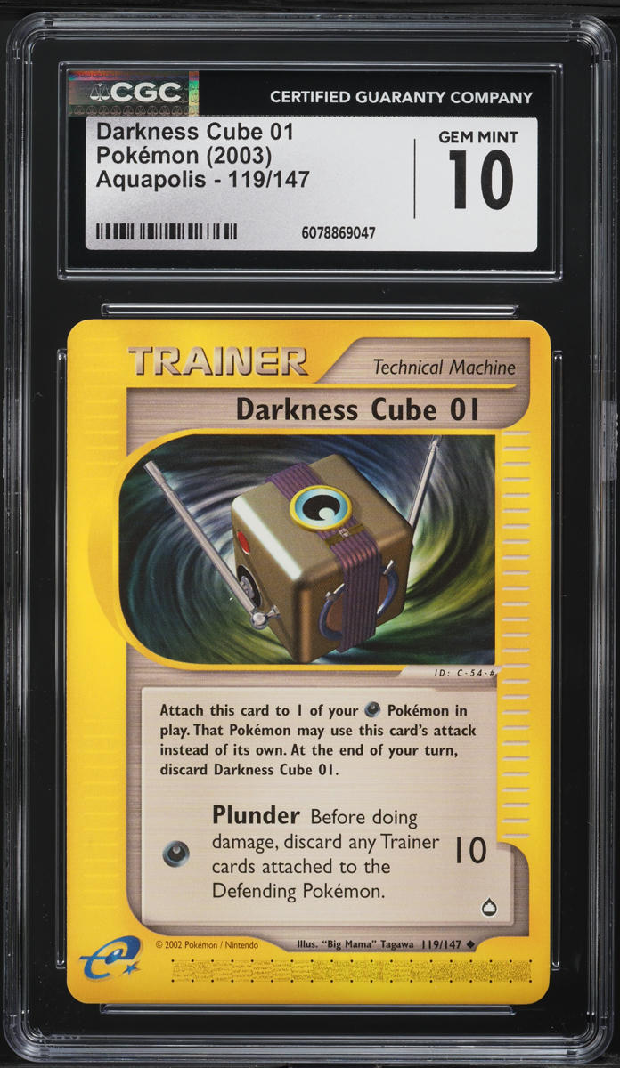 2003 Pokemon Aquapolis Darkness Cube 01 #119 CGC 10 GEM MINT