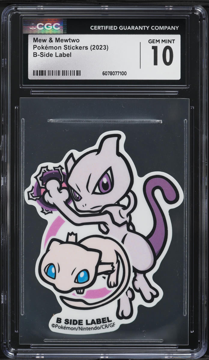2023 Pokemon Stickers B-Side Label Mew & Mewtwo CGC 10 GEM MINT