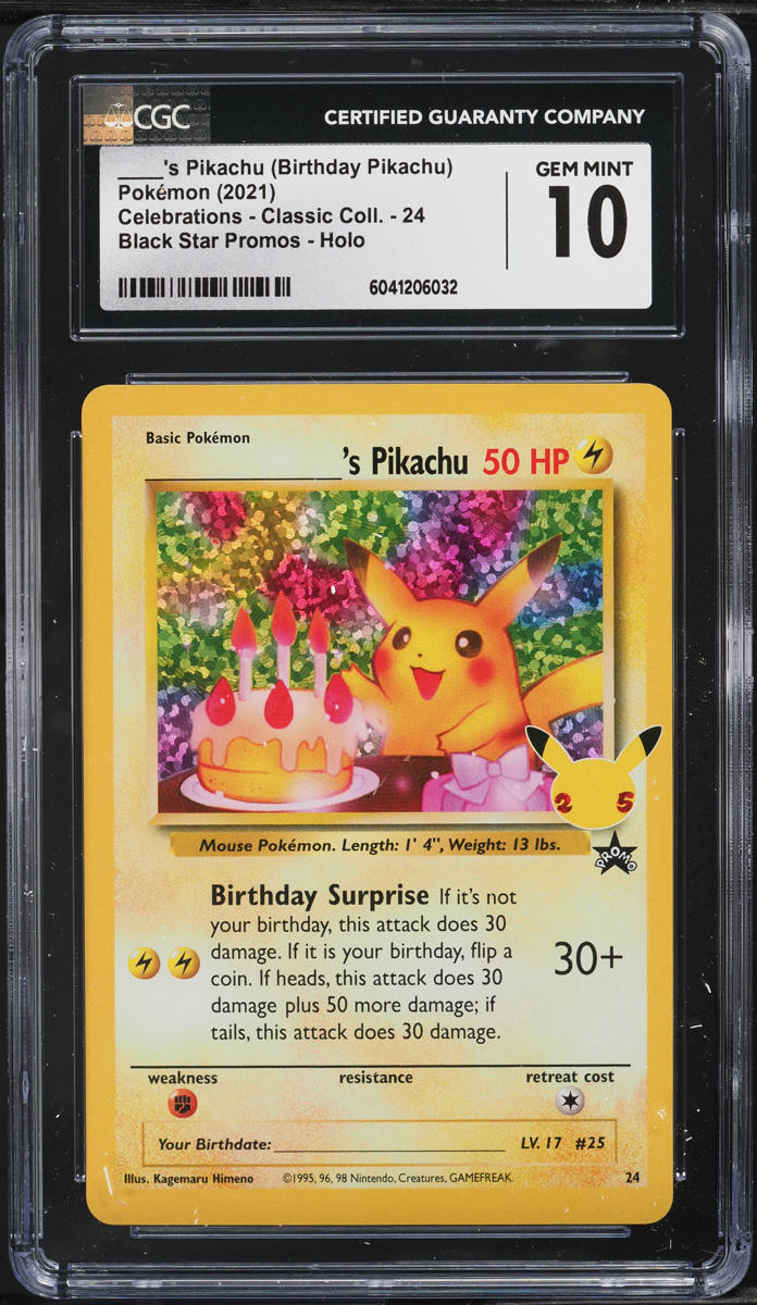 2021 Pokemon Celebrations Birthday Pikachu #24 CGC 10