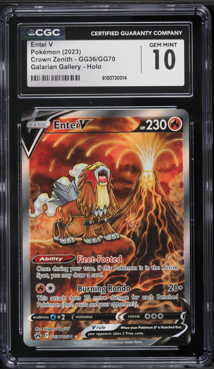 2023 Pokemon Crown Zenith Alt Art Entei V #GG36 CGC 10