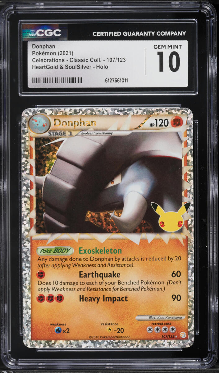 2021 Pokemon Celebrations Holo Donphan #107 CGC 10