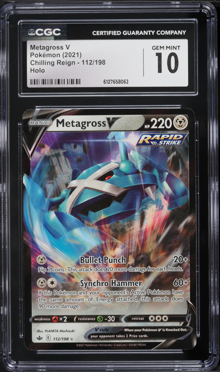 2021 Pokemon Chilling Reign Metagross V #112 CGC 10