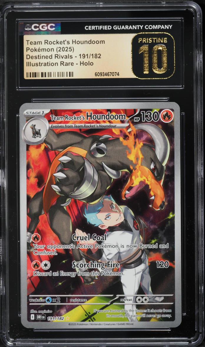 2025 Pokemon Destined Rivals IR Team Rocket's Houndoom #191 CGC 10 PRISTINE