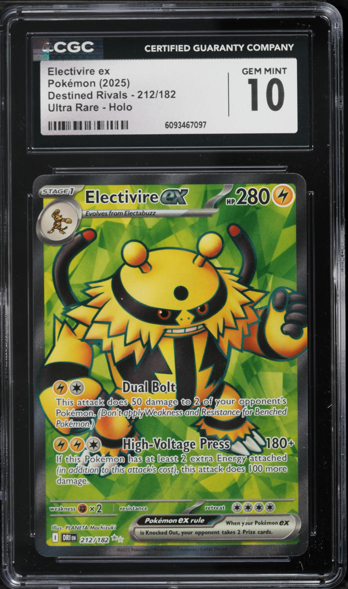 2025 Pokemon Destined Rivals Full Art Electivire ex #212 CGC 10