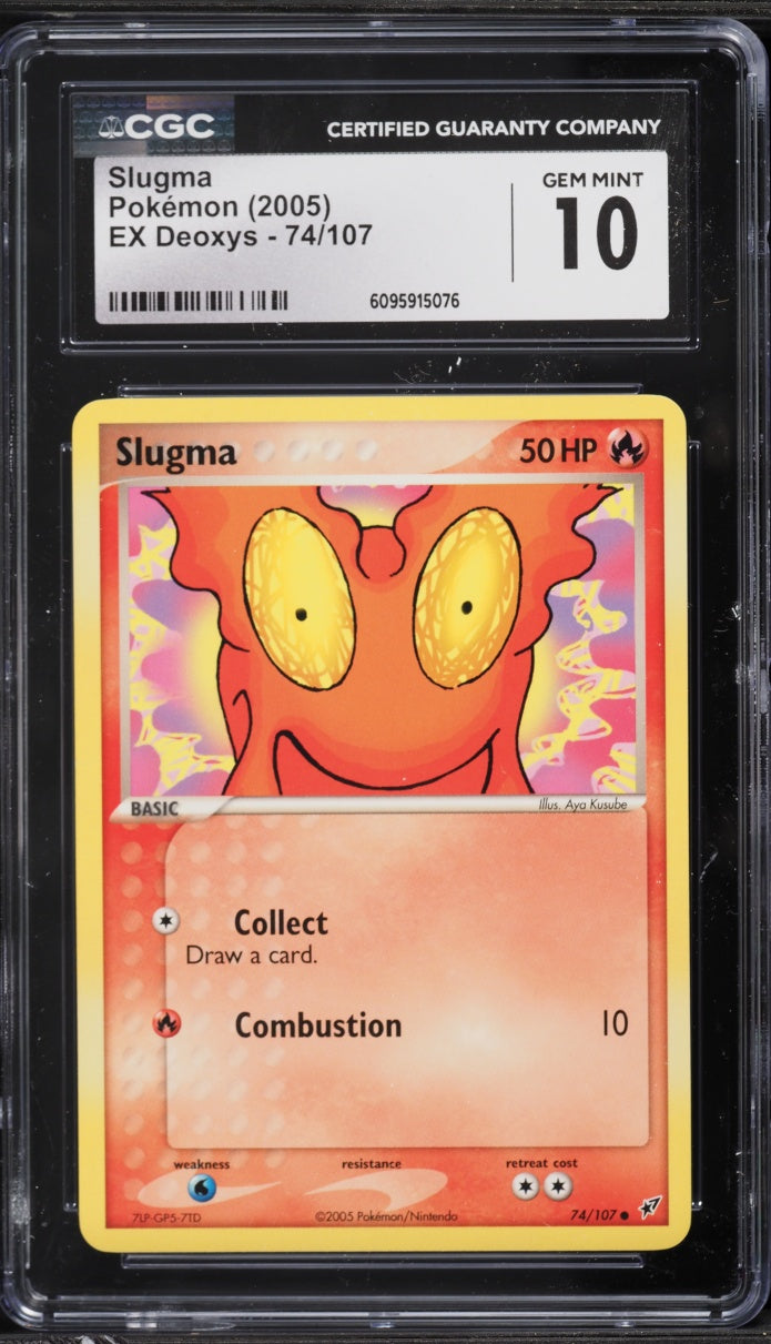 2005 Pokemon Deoxys Slugma #74 CGC 10