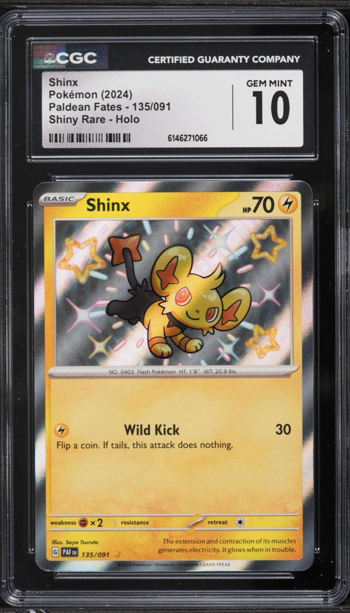 2024 Pokemon Paldean Fates Shiny Shinx #135 CGC 10