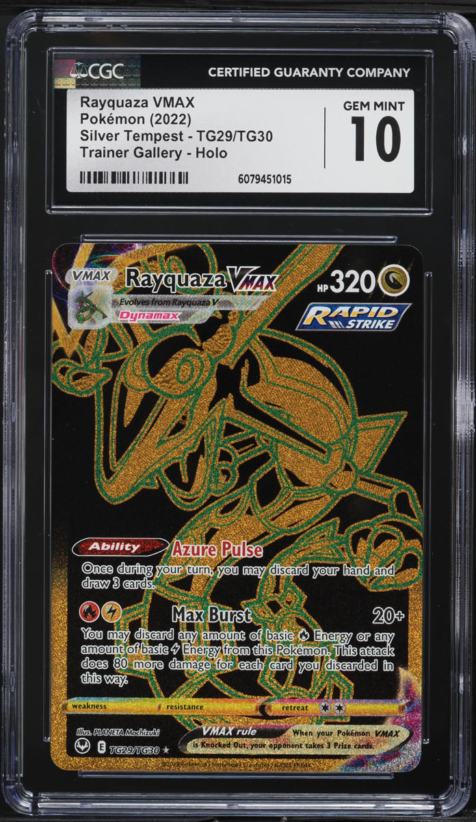2022 Pokemon SWSH Silver Tempest Obstruction SECRayquaza VMAX CGC 10 GEM MINT