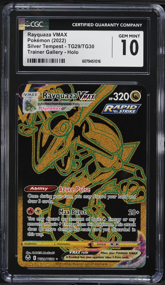 2022 Pokemon SWSH Silver Tempest Obstruction SEC Rayquaza VMAX CGC 10 GEM MINT