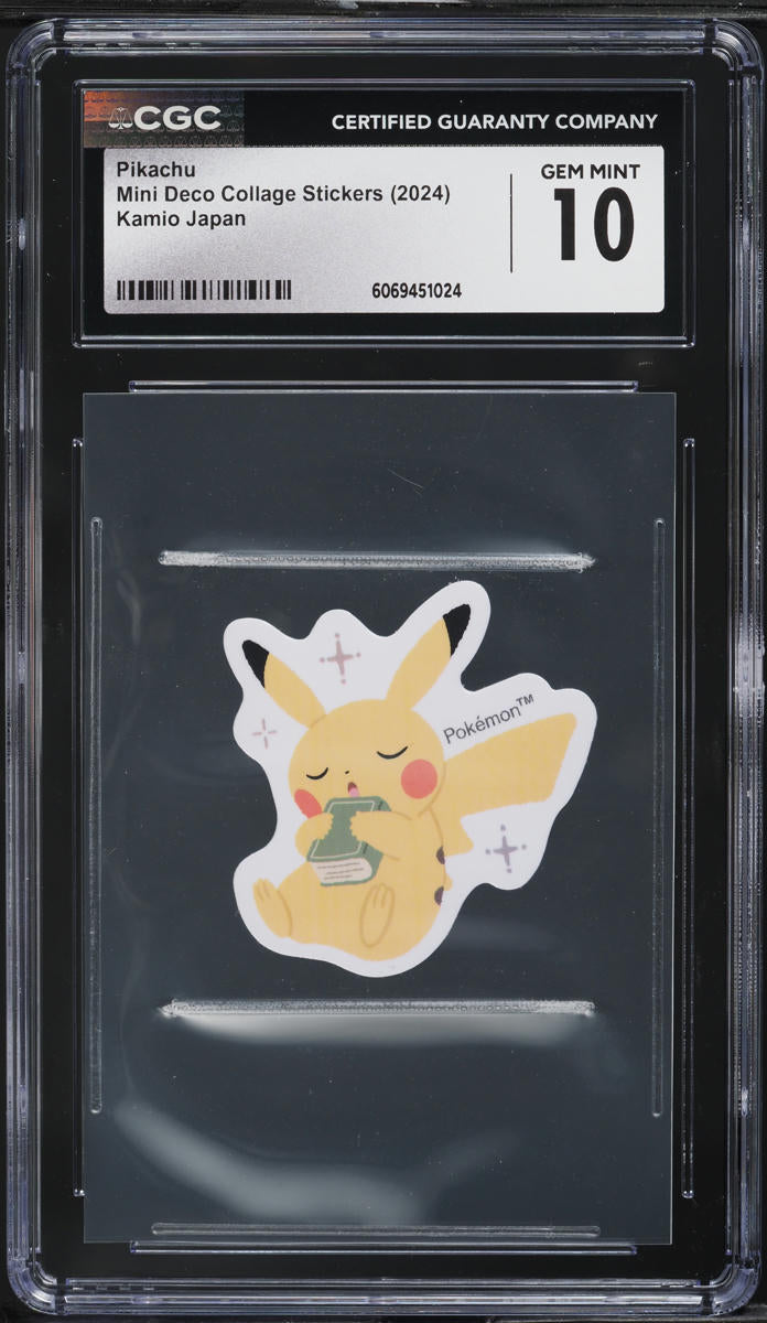 2024 Pokemon Japanese Kamio Mini Deco Collage Stickers Pikachu CGC 10 GEM MINT