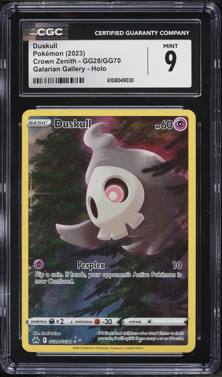 2023 Pokemon Crown Zenith Duskull #GG28 CGC 9