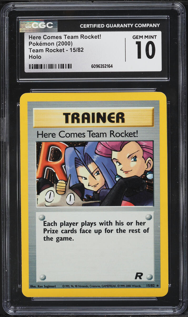 2000 Pokemon Team Rocket Holo Here Comes Team Rocket! #15 CGC 10