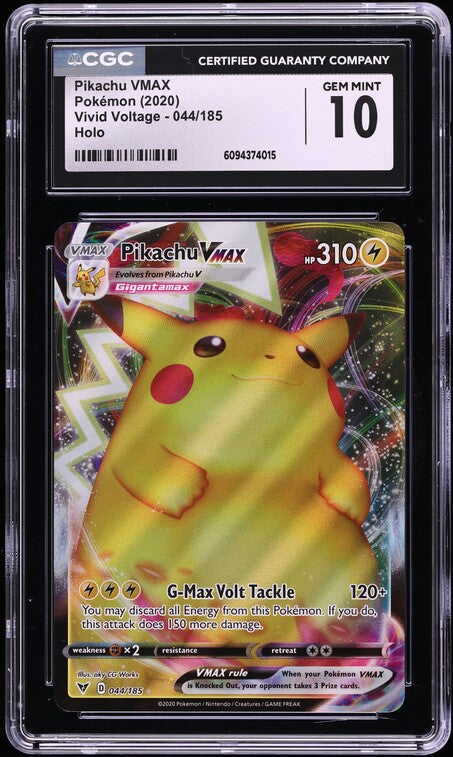 2020 Pokemon Vivid Voltage Alt Art Pikachu VMAX #44 CGC 10
