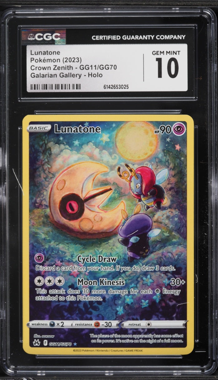 2023 Pokemon Crown Zenith Lunatone #GG11 CGC 10