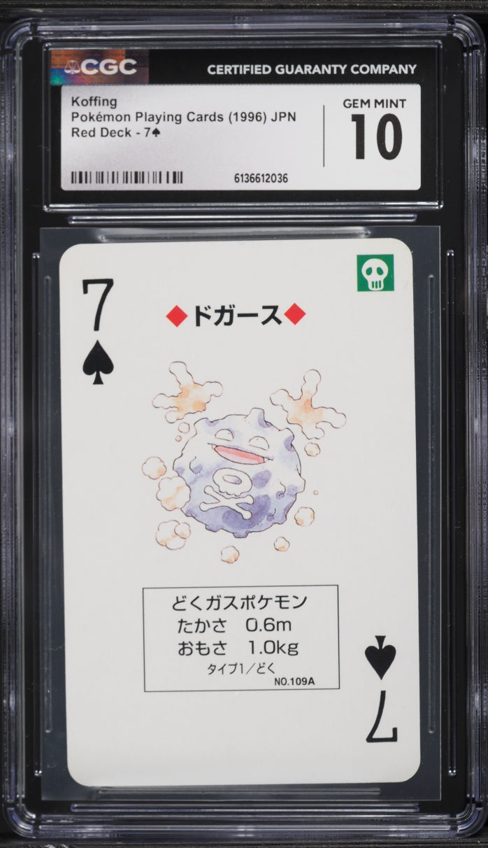 1996 Pokemon Japanese Red Poker Set Koffing CGC 10