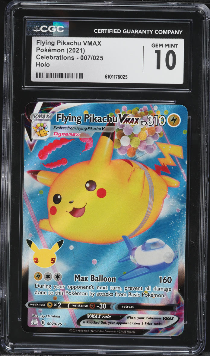 2021 Pokemon Celebrations Full Art Flying Pikachu VMAX #7 CGC 10