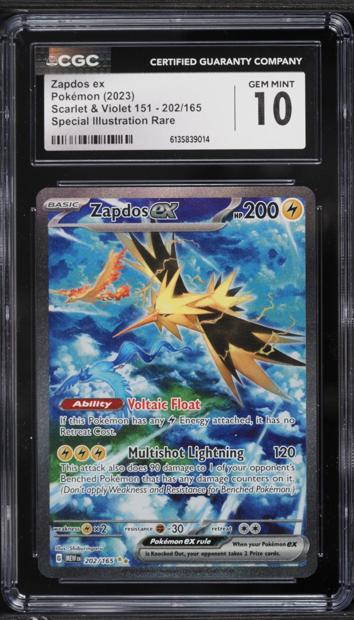 2023 Pokemon 151 SIR Zapdos ex #202 CGC 10