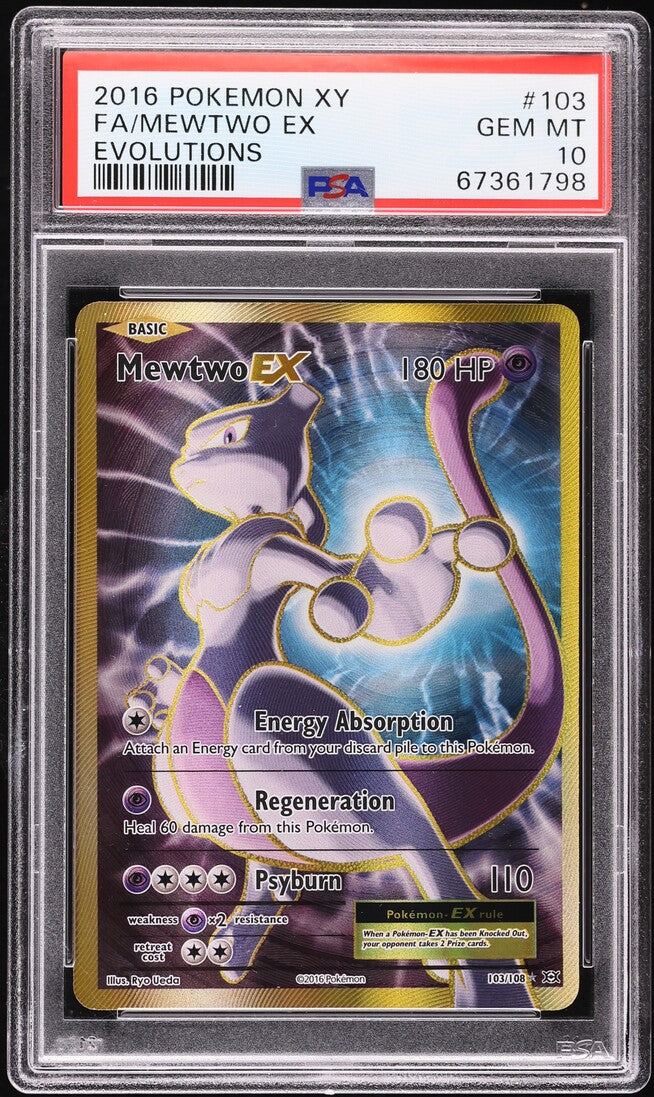 2016 Pokemon XY Evolutions Full Art Mewtwo EX #103 PSA 10 GEM MINT