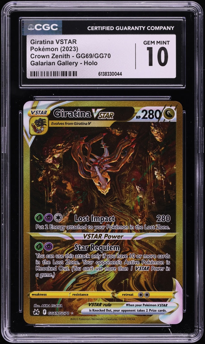 2023 Pokemon Crown Zenith Gold Rare Giratina VSTAR #GG69 CGC 10