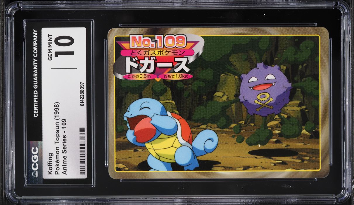 1998 Pokemon Topsun Anime Series Koffing #109 CGC 10
