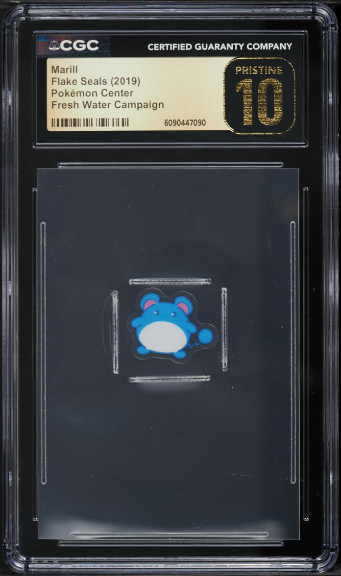 2019 Pokemon Center Flake Seals Fresh Water Campaign Marill CGC 10 PRISTINE