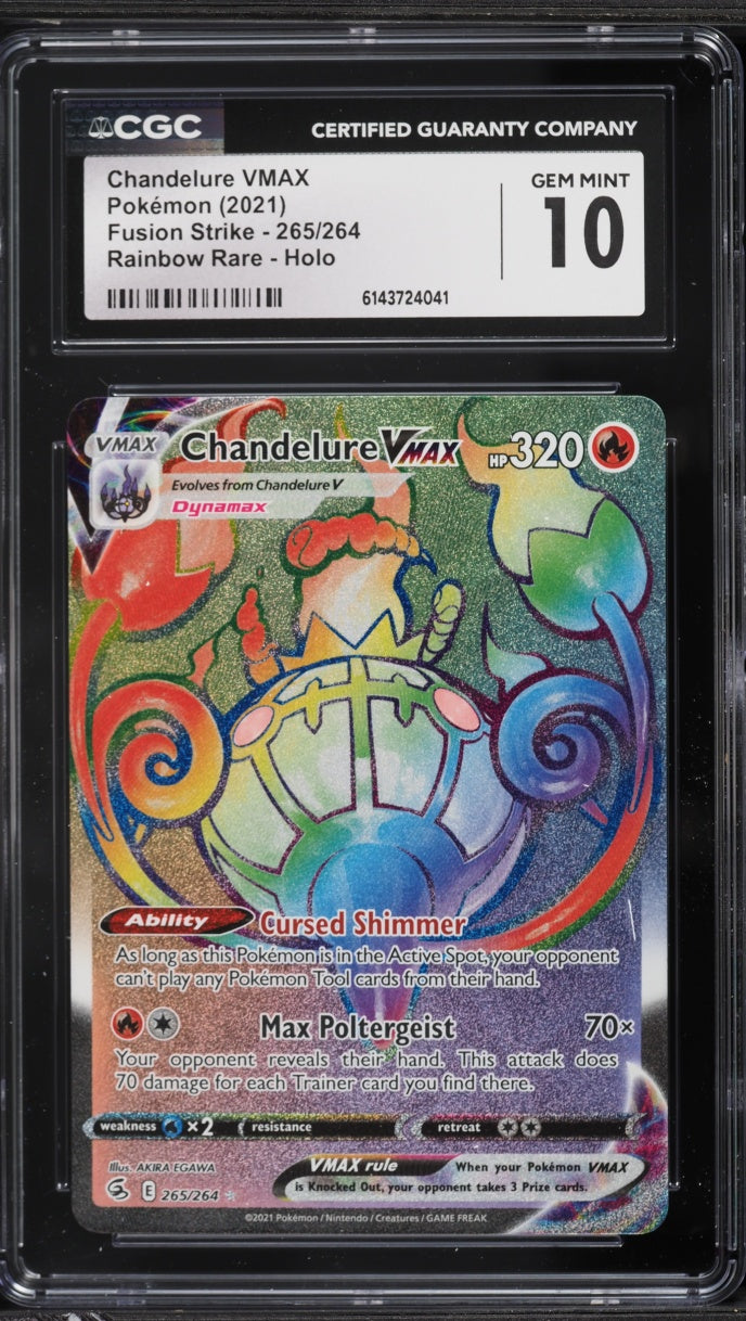 2021 Pokemon Fusion Strike Rainbow Rare Chandelure VMAX #265 CGC 10