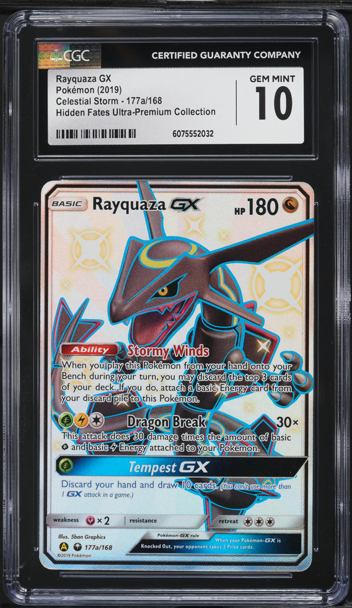 2019 Pokemon SM Celestial Storm Hidden Fates Ultra-Premium Rayquaza GX CGC 10