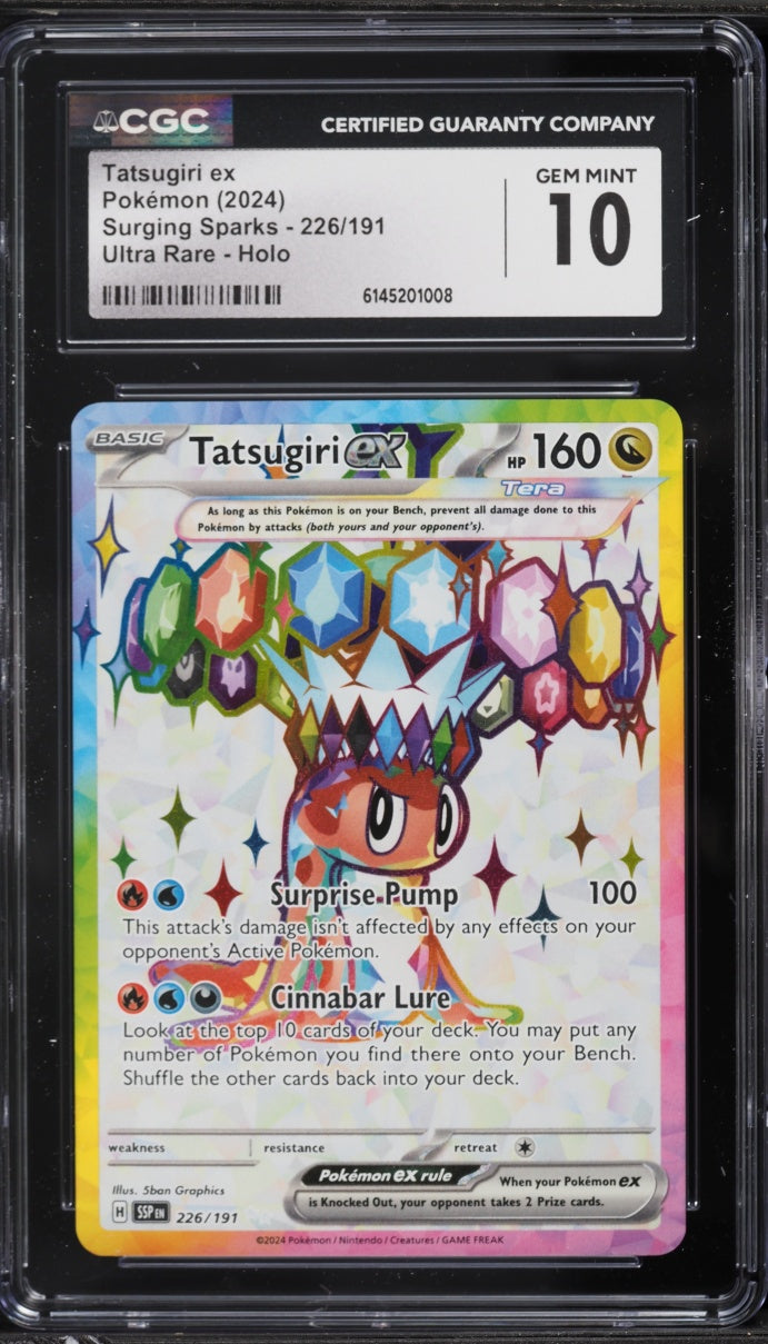 2024 Pokemon Surging Sparks Tatsugiri ex #226 CGC 10