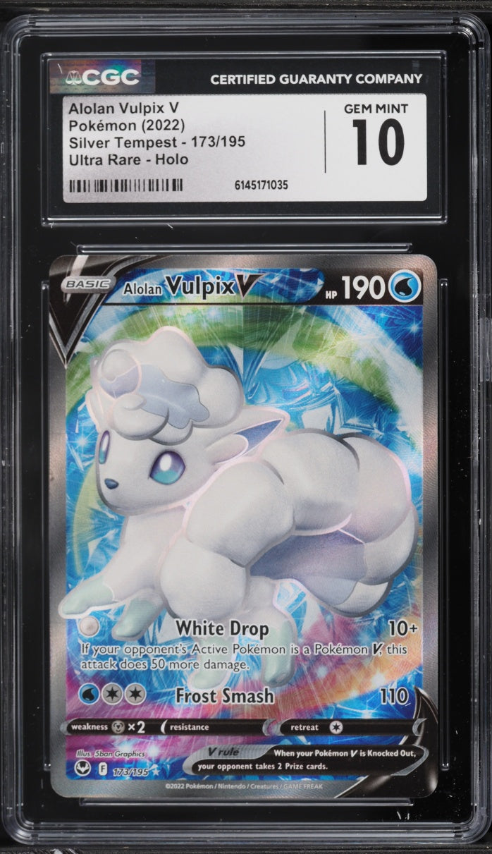 2022 Pokemon Silver Tempest Alolan Vulpix V #173 CGC 10