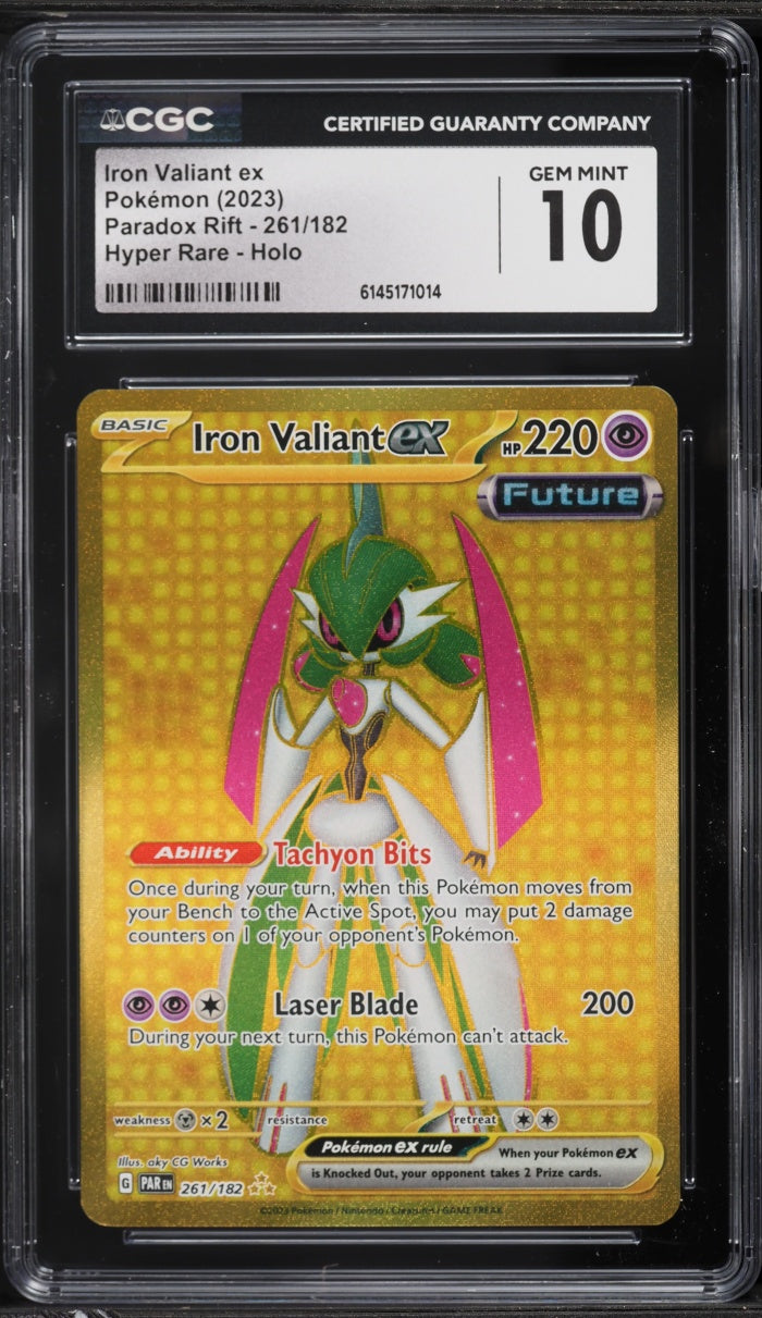 2023 Pokemon Paradox Rift Gold Rare Iron Valiant ex #261 CGC 10