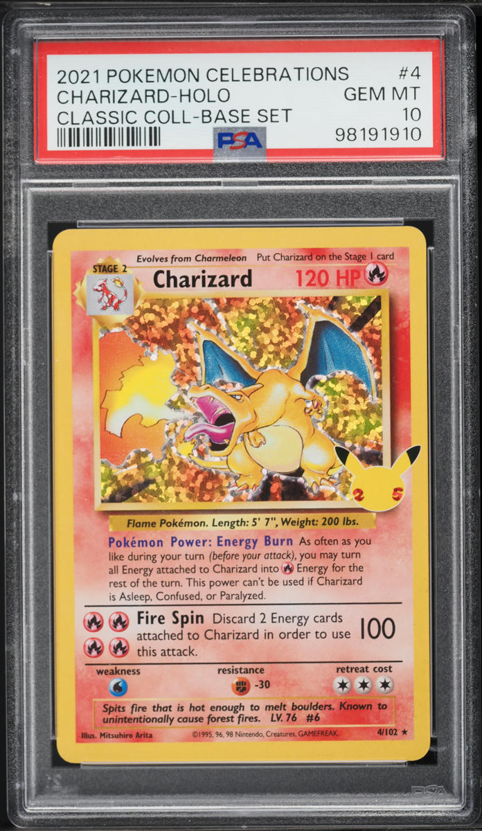 2021 Pokemon Celebrations Classic Collection Base Set Holo Charizard #4 PSA 10