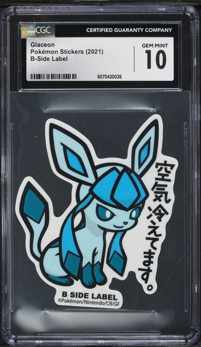 2021 Pokemon Japanese Stickers B-Side Label Glaceon CGC 10 GEM MINT