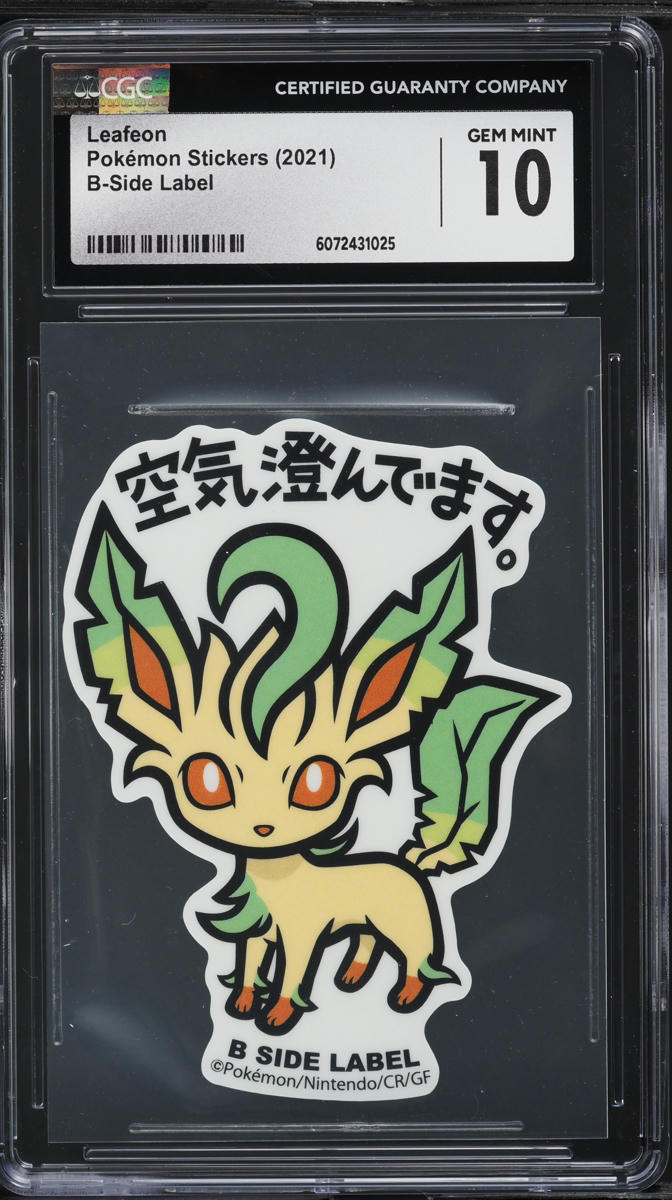 2021 Pokemon Japanese Stickers B-Side Label Leafeon CGC 10 GEM MINT
