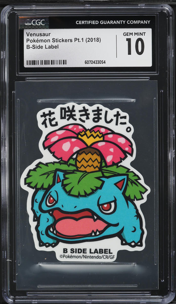2018 Pokemon Japanese Stickers Part 1 B-Side Label Venusaur CGC 10 GEM MINT