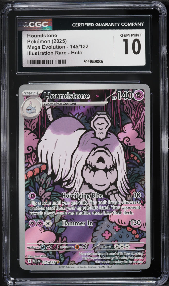 2025 Pokemon Mega Evolution IR Houndstone #145 CGC 10