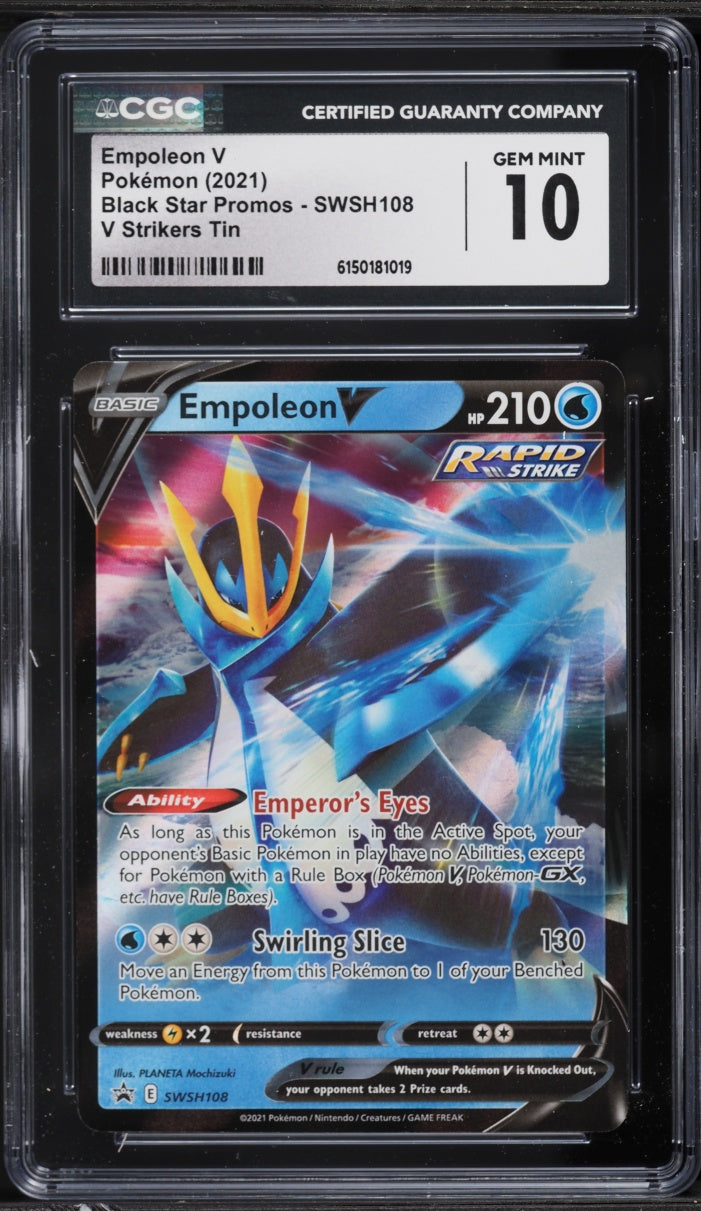 2021 Pokemon Promo V Strikers Tin Empoleon V #SWSH108 CGC 10