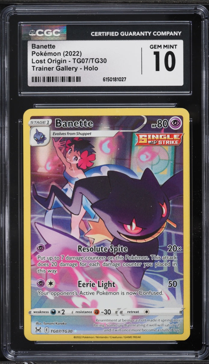 2022 Pokemon Lost Origin Trainer Gallery Banette #TG07 CGC 10