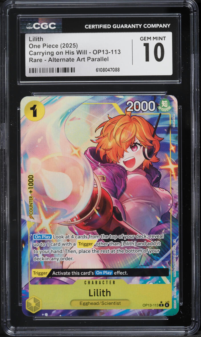 2025 One Piece Carrying On His Will Alt Art Lilith #OP13-113 CGC 10