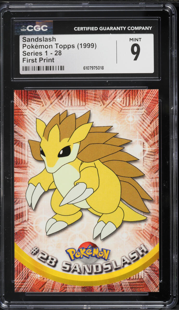 1999 Topps Pokemon Series 1 First Print Sandslash #28 CGC 9
