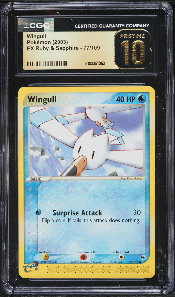 2003 Pokemon Ruby & Sapphire Wingull #77 CGC 10 PRISTINE