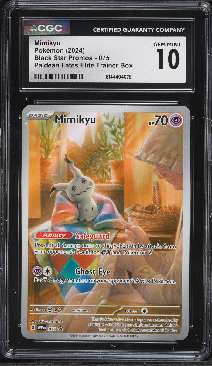 2024 Pokemon Paldean Fates ETB Mimikyu #075 CGC 10