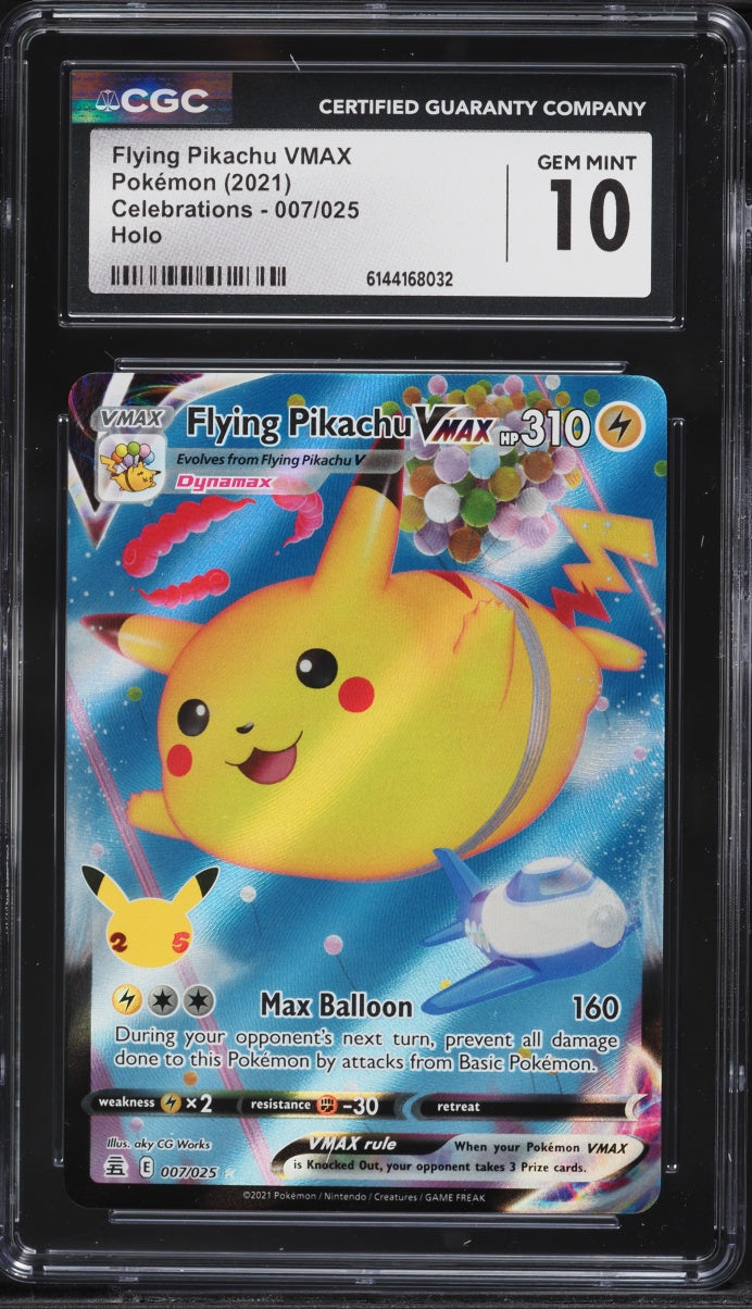 2021 Pokemon Celebrations Flying Pikachu VMAX #007 CGC 10