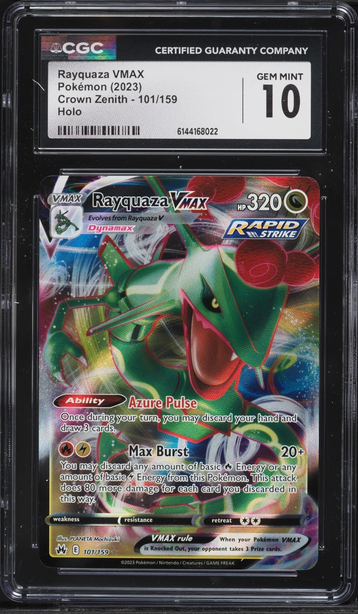 2023 Pokemon Crown Zenith Rayquaza VMAX #101 CGC 10